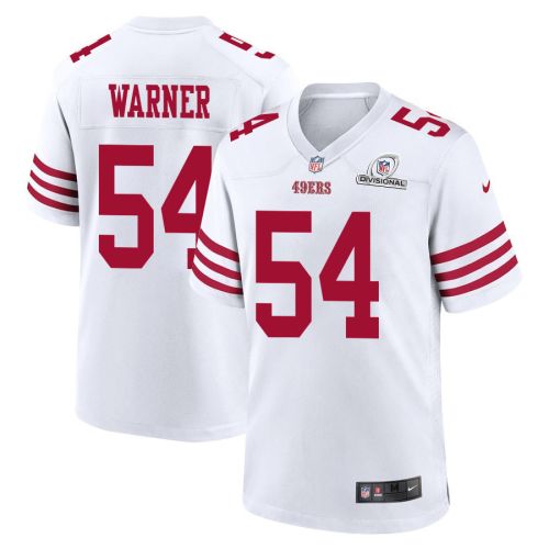 Fred Warner 54 San Francisco 49ers 2024 Divisional Patch Game Men Jersey - White