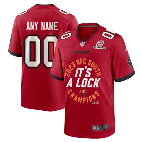 Tampa Bay Buccaneers 2023 NFC South Division Champions Locker Room Trophy Game Men Custom Jersey - Red