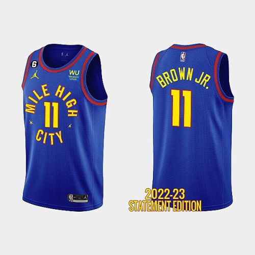 Denver Nuggets Bruce Brown Jr. 11 Royal Blue 2022-23 Statement Edition Men Jersey