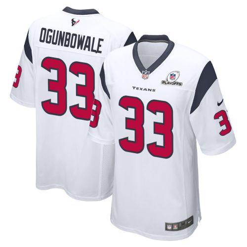 Dare Ogunbowale 33 Houston Texans 2023 Playoffs Patch Game Men Jersey - White