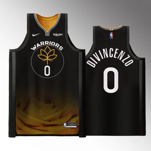 Golden State Warriors 0 Donte DiVincenzo Black Jersey 2022-23 City Edition