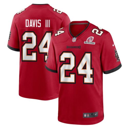 Carlton Davis III 24 Tampa Bay Buccaneers 2024 Divisional Patch Game Men Jersey - Red