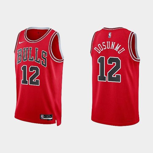 Chicago Bulls 12 Ayo Dosunmu 2022-23 Icon Edition Red Men Jersey