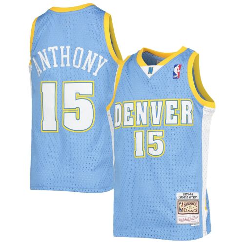 Carmelo Anthony Denver Nuggets Mitchell & Ness Youth 2003-04 Hardwood Classics Swingman Jersey - Powder Blue