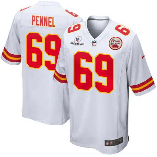 Mike Pennel 69 Kansas City Chiefs 2024 Divisional Patch Game Men Jersey - White