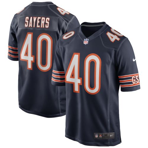 Gale Sayers 40 Chicago Bears Men Game Retired Jersey - Navy