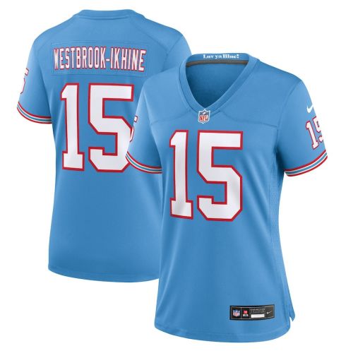 Nick Westbrook-Ikhine 15 Tennessee Titans Oilers Throwback Alternate Game Women Jersey - Light Blue