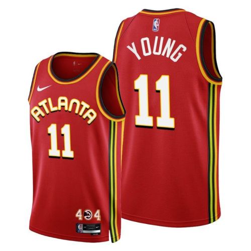 Trae Young 11 Atlanta Hawks 2022-23 Icon Edition Red Jersey - Men Jersey