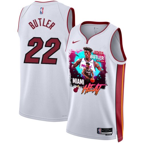 Jimmy Butler 22 Miami Heat's Gritty Leader 2023 NBA Champions Swingman Jersey - White