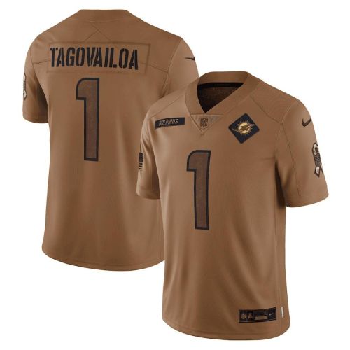 Tua Tagovailoa 1 Miami Dolphins 2023 Salute To Service Limited Jersey - Brown