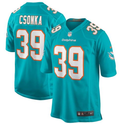 Larry Csonka 39 Miami Dolphins Men Game Retired Jersey - Aqua