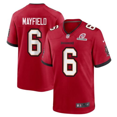 Baker Mayfield 6 Tampa Bay Buccaneers 2024 Divisional Patch Game Men Jersey - Red