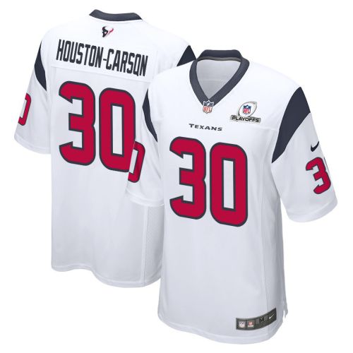 DeAndre Houston-Carson 30 Houston Texans 2023 Playoffs Patch Game Men Jersey - White