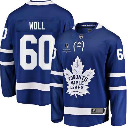 Joseph Woll 60 Toronto Maple Leafs Stanley Cup 2023 Playoffs Patch Home Breakaway Men Jersey - Blue