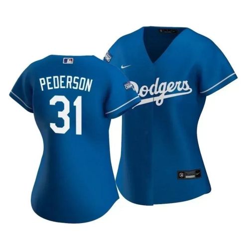 Dodgers Joc Pederson 31 2020 World Series Champions Royal Alternate Women's Jersey