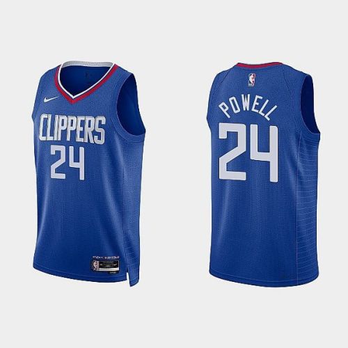 Los Angeles Clippers 24 Norman Powell 2022-23 Icon Edition Blue Men Jersey