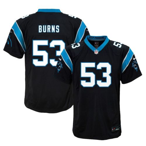 Brian Burns 53 Carolina Panthers Youth Game Jersey - Black