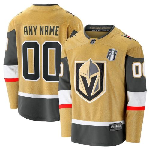 Custom 00 Vegas Golden Knights 2023 Stanley Cup Final Home Breakaway Jersey - Gold