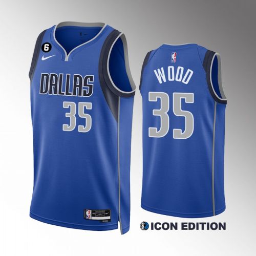 Dallas Mavericks Christian Wood 35 Royal Icon Edition Jersey 2022-23 Swingman