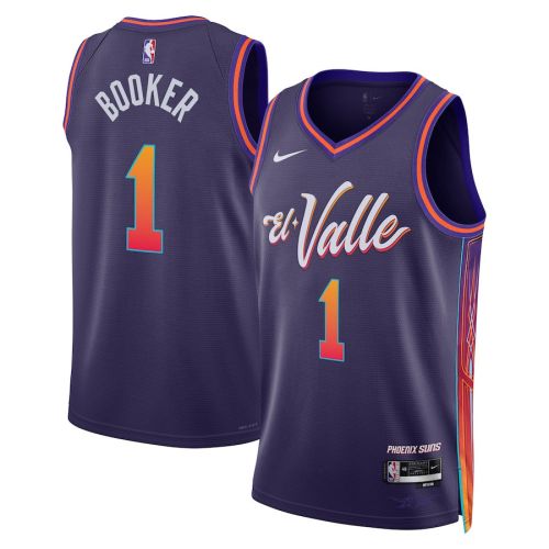 Devin Booker 1 Phoenix Suns 2023/24 City Edition Swingman Jersey - Purple