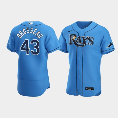 Men's Tampa Bay Rays Mike Brosseau 43 Light Blue Alternate Jersey Jersey