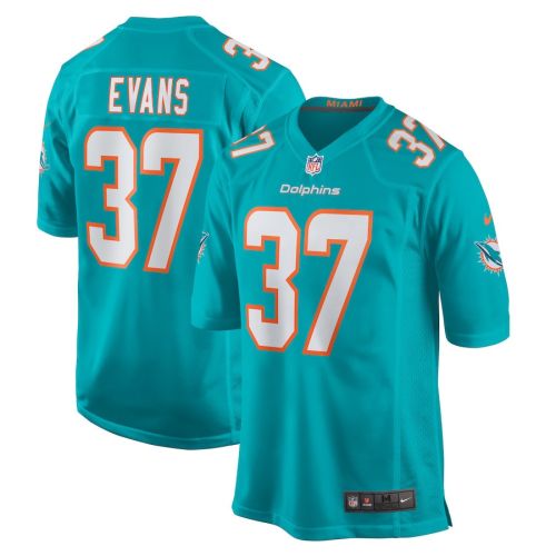 Darrynton Evans 37 Miami Dolphins Men Team Game Jersey - Aqua