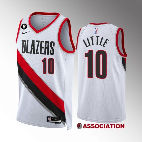 Portland Trail Blazers Nassir Little 10 2022-23 Association Edition White Jersey Swingman