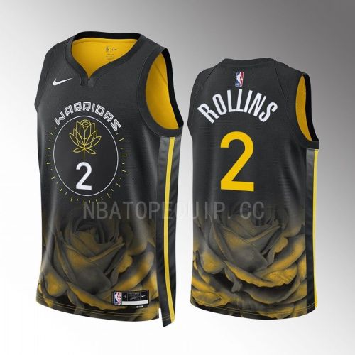 Golden State Warriors Ryan Rollins 2 2022-23 City Edition Black Men Jersey Swingman