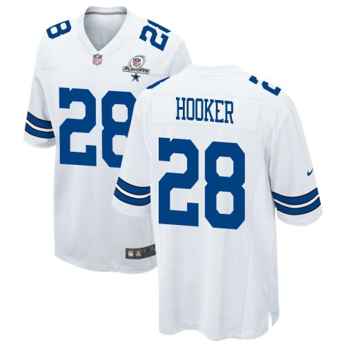 Malik Hooker 28 Dallas Cowboys 2023 Playoffs Patch Game Men Jersey - White