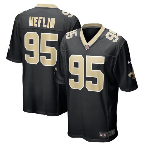 Jack Heflin 95 New Orleans Saints Men's Team Game Jersey - Black