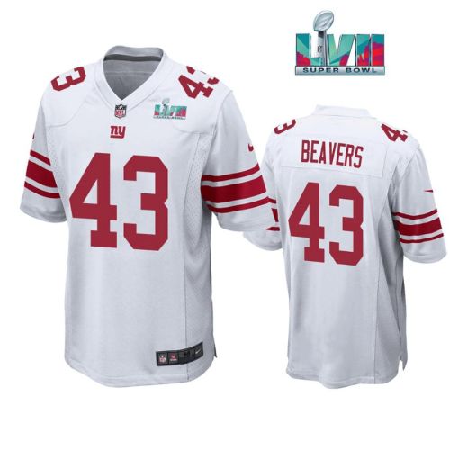 Darrian Beavers 43 New York Giants Super Bowl LVII Super Bowl LVII White Men Game Jersey