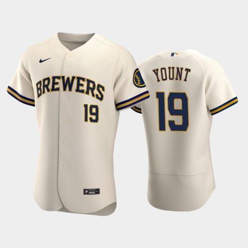 Milwaukee Brewers 19 Robin Yount Home Team Cream Jersey Jersey