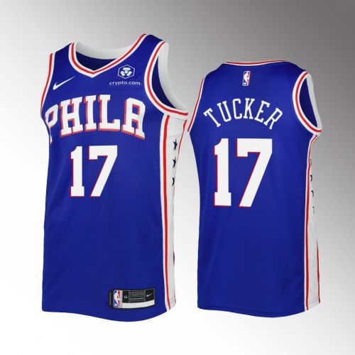 P.J. Tucker 17 2022-23 Philadelphia 76ers Royal Icon Edition Jersey Swingman