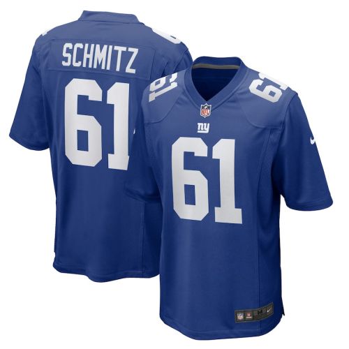 John Michael Schmitz 61 New York Giants Men Team Game Jersey - Royal