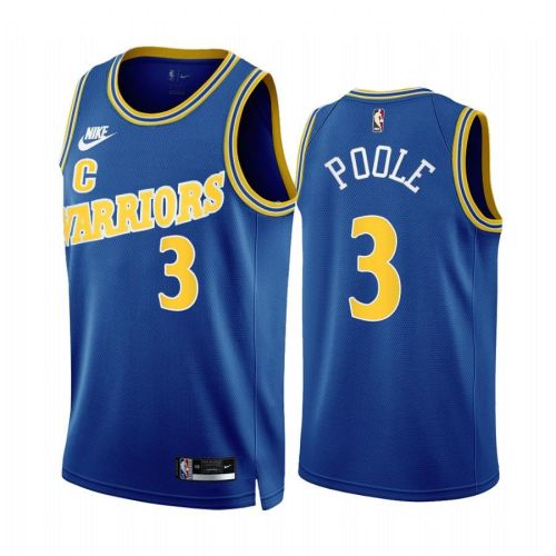 Jordan Poole 2022-23 Golden State Warriors Royal 3 Classic Edition Jersey - Men Jersey