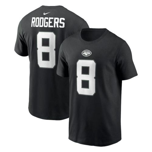 Aaron Rodgers 8 New York Jets T-Shirt - Men Black