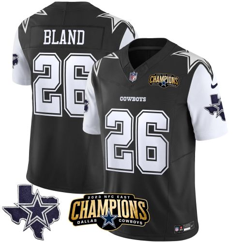 DaRon Bland 26 Dallas Cowboys 2023 NFC East Champions Patch Game Men Jersey - Black