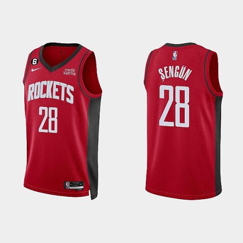 Houston Rockets 28 Alperen Sengun 2022-23 Icon Edition Red Men Jersey