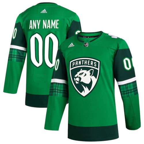 Florida Panthers St. Patrick's Day Custom Men Jersey - Kelly Green