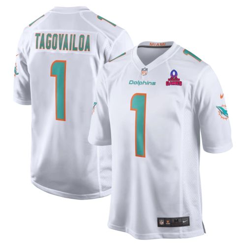 Tua Tagovailoa 1 Miami Dolphins 2024 Pro Bowl Patch Game Men Jersey - White