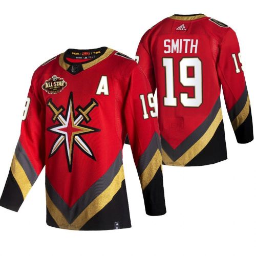 Men Vegas Golden Knights 19 Reilly Smith 2023 All-Star Red Jersey Reverse Retro Jersey