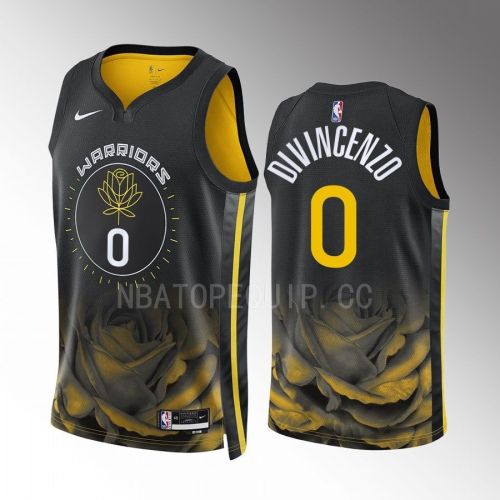 Golden State Warriors Donte DiVincenzo 0 2022-23 City Edition Black Men Jersey Swingman