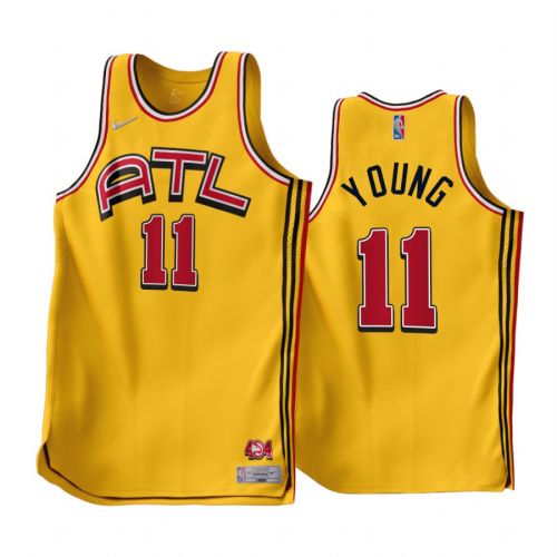 Trae Young 11 2022-23 Atlanta Hawks Gold Earned Edition Jersey