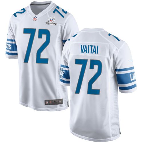 Halapoulivaati Vaitai 72 Detroit Lions 2024 Divisional Patch Game Men Jersey - White