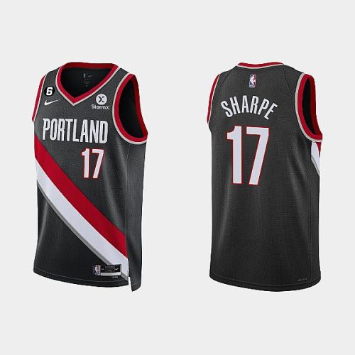 Portland Trail Blazers 17 Shaedon Sharpe 2022-23 Icon Edition Black Men Jersey