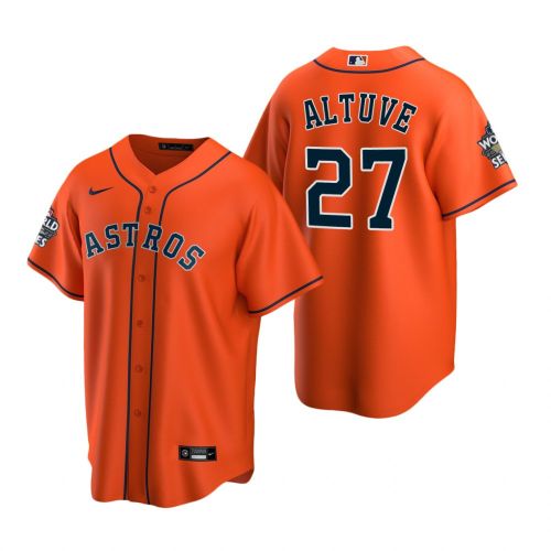 Houston Astros Jose Altuve 27 Orange 2022-23 World Series Jersey