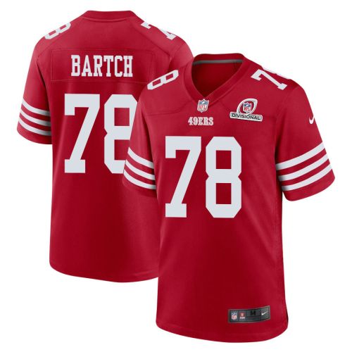 Ben Bartch 78 San Francisco 49ers 2024 Divisional Patch Game Men Jersey - Scarlet