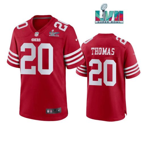 Ambry Thomas 20 San Francisco 49Ers Super Bowl LVII Men Game Jersey- Scarlet