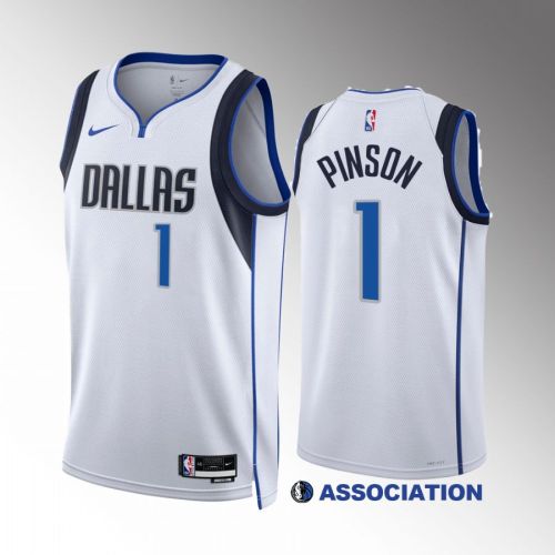 Theo Pinson 1 2022-23 Dallas Mavericks White Association Edition Jersey Swingman