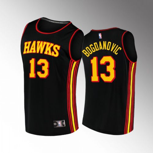 Atlanta Hawks 13 Bogdan Bogdanovic Statement Jersey 2022-23 Black